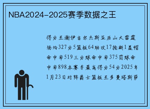 NBA2024-2025赛季数据之王